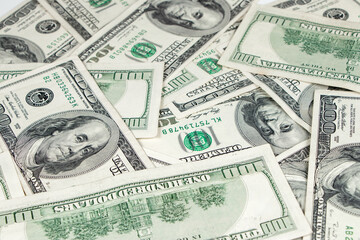 Background with money american hundred dollar bills