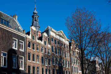 Fototapeta na wymiar beautiful colorful old houses of Amsterdam
