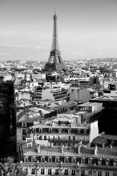 Paris, France - Eiffel Tower. Black and white Paris.
