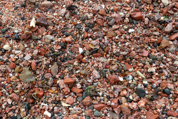 Red Sand and Stones of the red Sea Coast, Natural Texture Background
