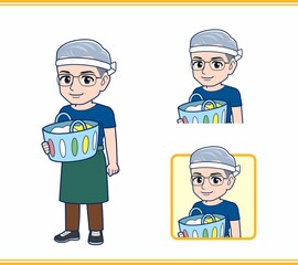 八百屋をしている白髪の男性