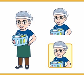 八百屋をしている白髪の男性