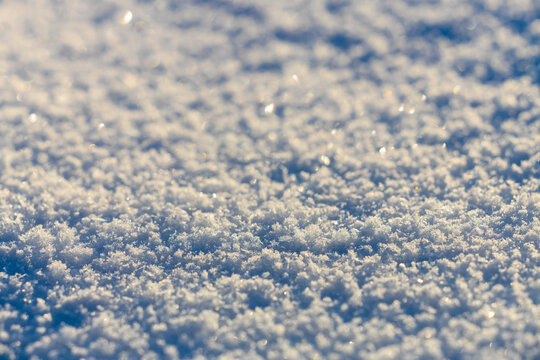 Macro photo of snow in winter