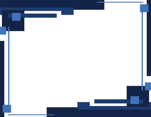 Obraz premium Abstract geometric lines, squares and rectangles background with copy space, blue figures