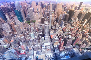 New York city aerial view. Cityscape of Midtown Manhattan. Filtered colors style.