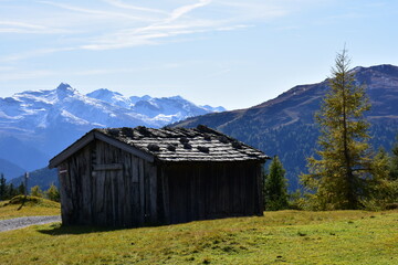 Heustadl in den Alpen am Brenner im Gschnitztal