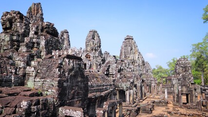 Fototapeta na wymiar Cambodia - Angkor Thom. Cambodia landmark temple. Ruined temple remains.