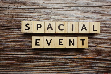 Fototapeta premium Special Event alphabet letter on wooden background