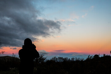 Winter sunset in Ports de Beseit, Tarragona, Spain