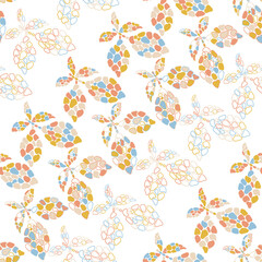 Fototapeta na wymiar Seamless vector pattern with lemons in mosaic style. Bright summer or spring botanical design with fruit.
