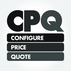 CPQ - Configure Price Quote acronym, business concept background