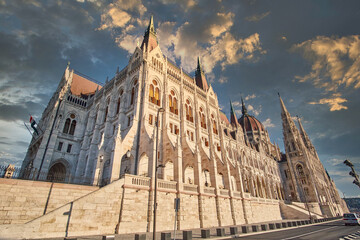 Hungarian Parliament by day, Budapest. One of the most beautiful buildings in the Hungarian capital.