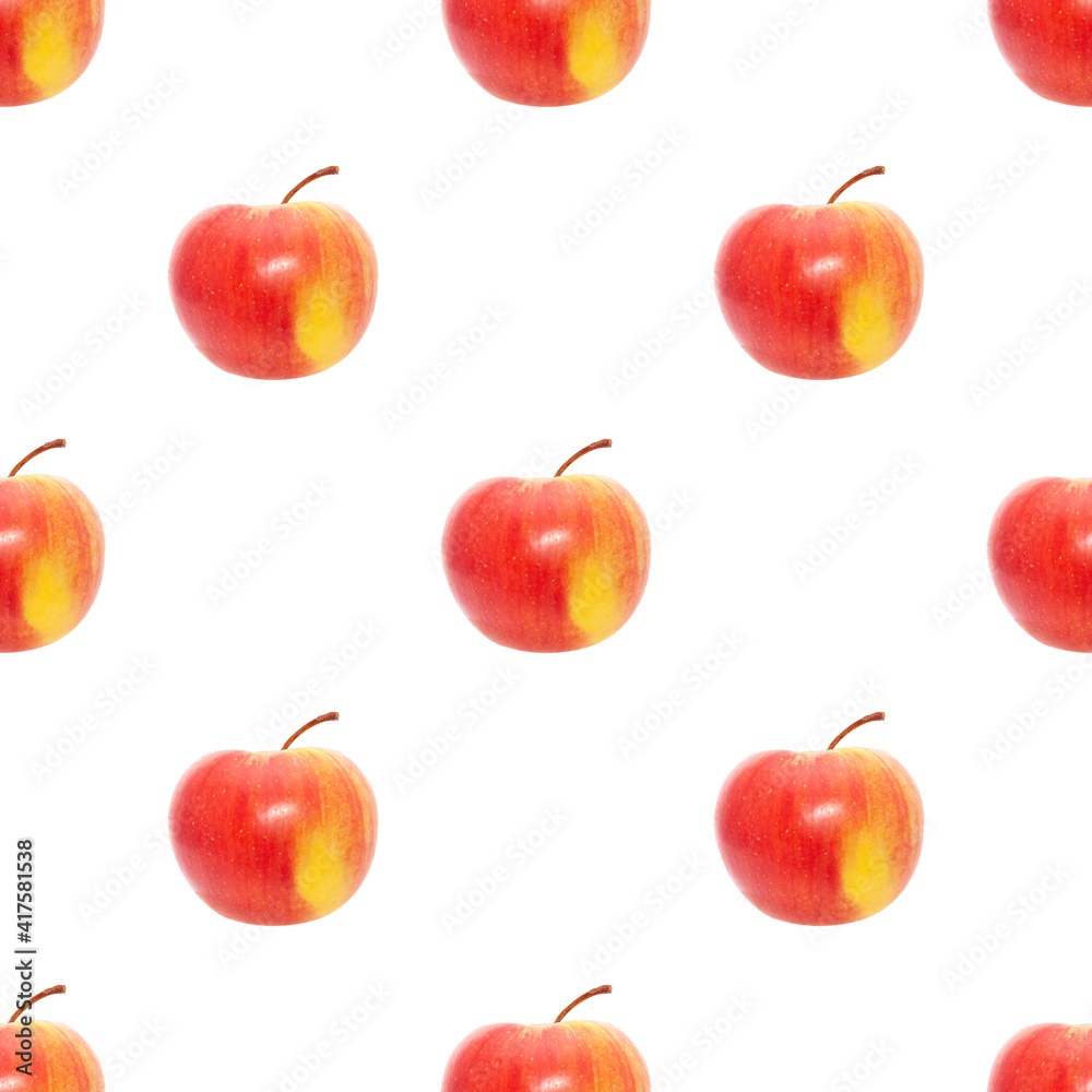 Aufkleber seamless pattern apples isolated on a white background
