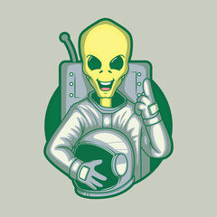 Space Alien character vector illustration. Space, technology, future design concept