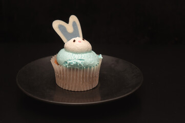 Rabbit cupcake. Moody food photography
