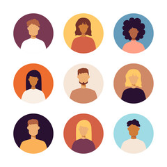 People Portraits Icons Set