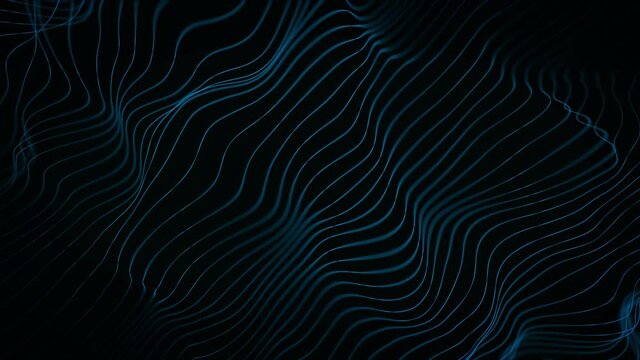 Abstract Waving lines Fx Background Loop/ 4k animation of an abstract fractal digital lines background with blur focus seamless looping