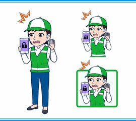 緑の帽子をした女性のボランティア