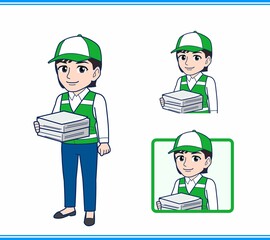 緑の帽子をした女性のボランティア