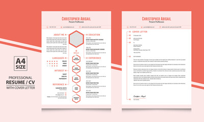 Creative cv format resume template with cover letter for job of Cristopher Abigail