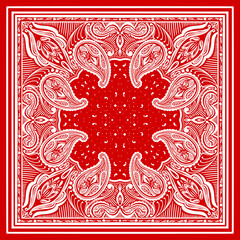 pattern based on square ornament paisley Bandana Print for boys and girls. Best motive for print on fabric or papper.