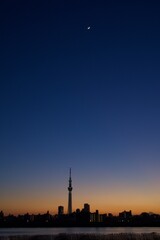 Fototapeta na wymiar 葛飾　東四つ木避難橋からの眺め　下町の夕日