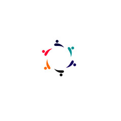 PEOPLE TOGETHER SIGN, SYMBOL, ART ISOLATED ON WHITE