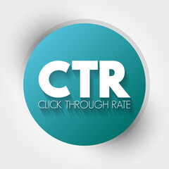 CTR - Click Through Rate acronym concept, business concept background