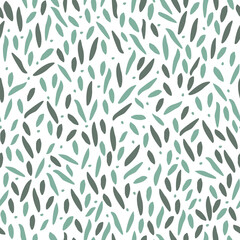 Seamless Pattern Many Small Abstract Green Leaves Design Vector Illustration