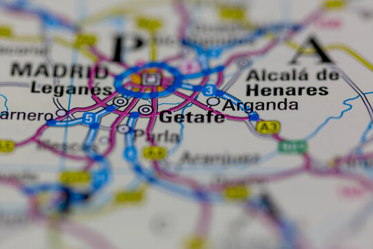 03-01-2021 Portsmouth, Hampshire, UK Getafe Shown on a road map or Geography map and atlas