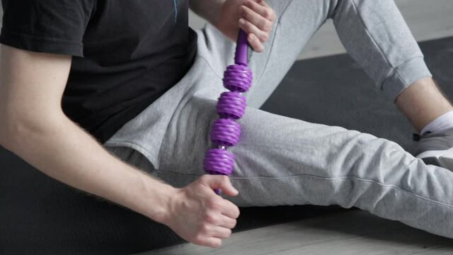Massage the thigh with a special massager.