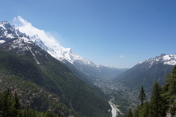 Fototapeta premium View on Mont Blanc in clouds