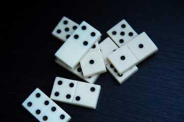 white dice on black background