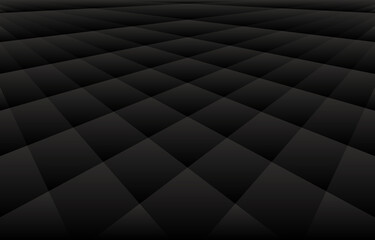 Abstract geometric black color background. Perspective grid Background