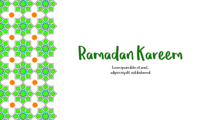 Ramadan Kareem greeting flat illustration with lantern