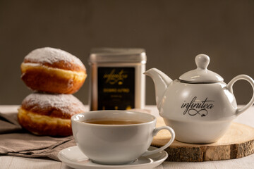 Tea party with donuts