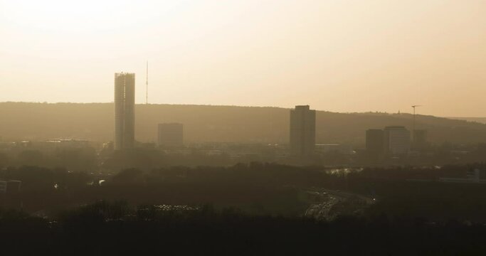67. View at the posttower in bonn, germany.