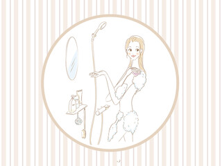 バスルームで体を洗う女性