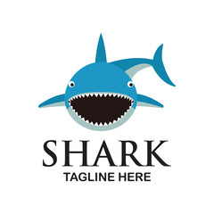 shark animal logo with text space for your slogan tagline, vector illustration