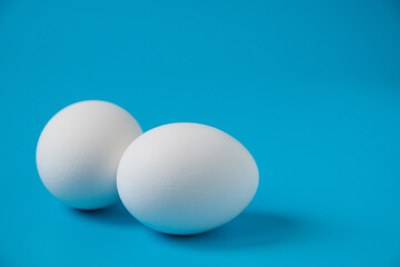 Eggs on a blue background
