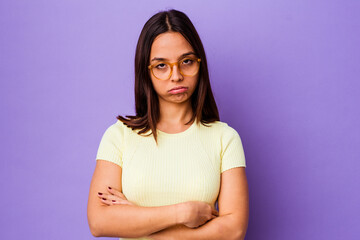 Obraz premium Young mixed race woman isolated who is bored, fatigued and need a relax day.