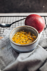 Fresh and juicy raw passion fruit
