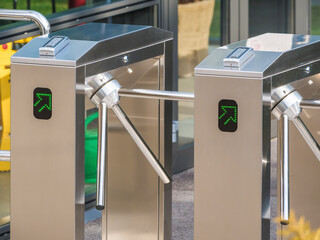Electronic silver code operated turnstiles for various entrance