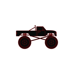 Fototapeta na wymiar Illustration automotive monster truck silhouette logo design vector illustration