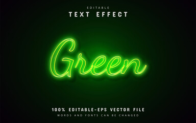 Green neon text effect © Aglonemadesign