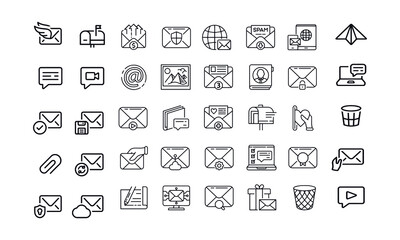 Email and Messaging Icons vector design 