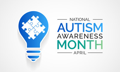 Vector illustration on the theme of National Autism awareness month observed each year during April across United States.