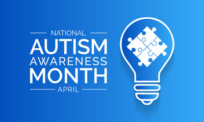 Vector illustration on the theme of National Autism awareness month observed each year during April across United States.
