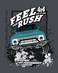 feel the rush, off road car illustration © gurue80