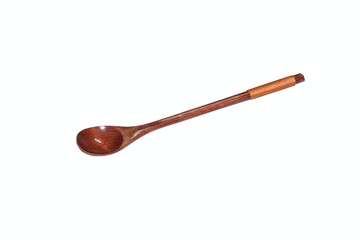 A wooden spoon on a white background